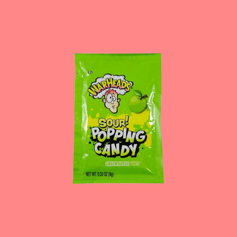 Warheads Popping Candy Sour Green Apple .33oz (USA)