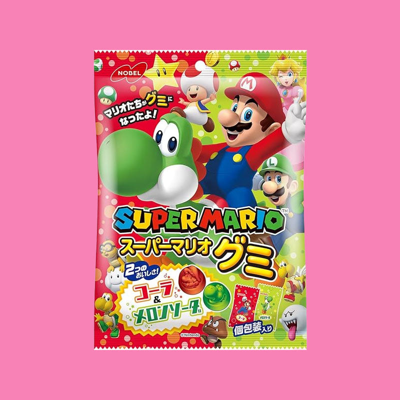 Nobel Super Mario Gummy Cola and Melon Flavor 50g (Korea)