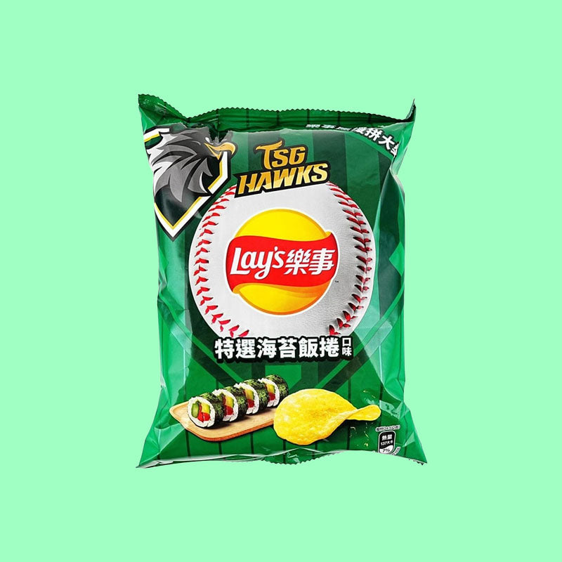 Lay's Baseball TSG Hawks Seaweed Rice Roll Gimbap 1.7oz (Taiwan)