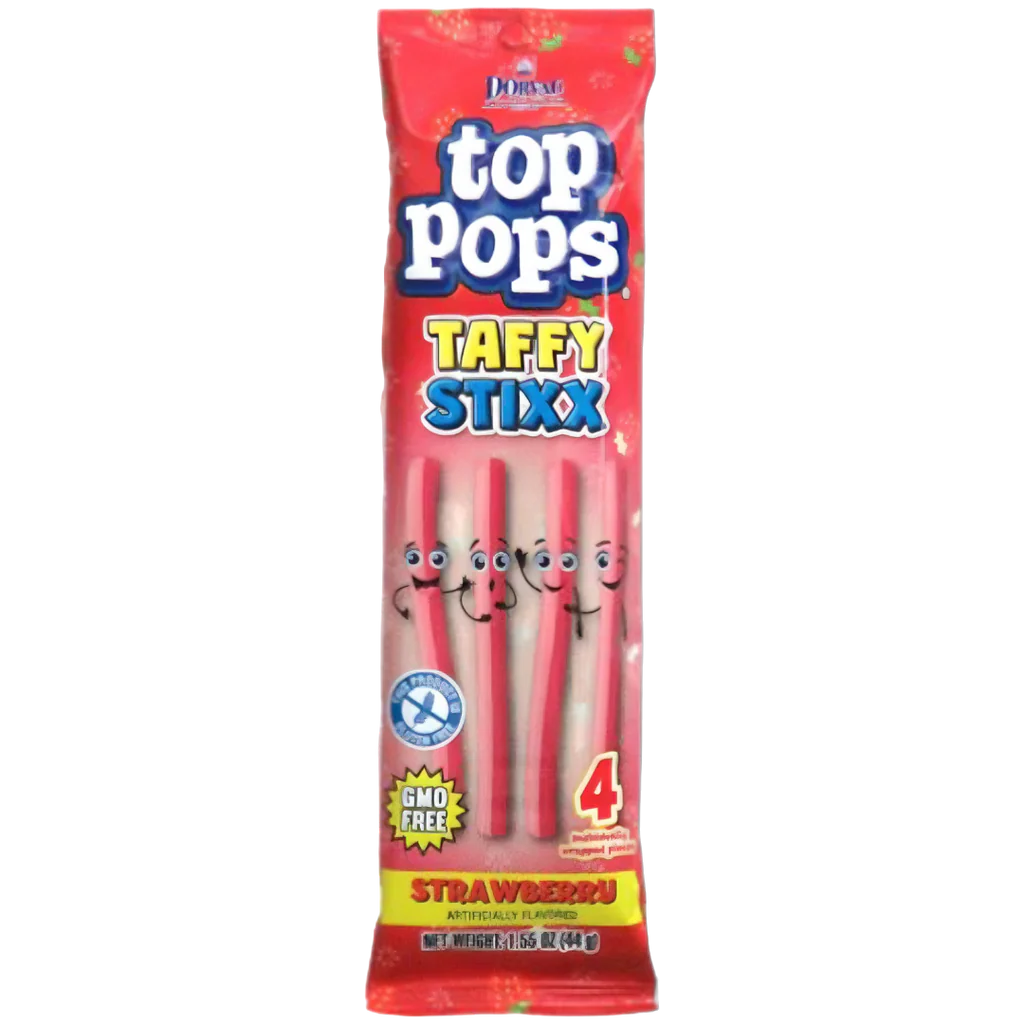 Top Pops Taffy Stixx Strawberry 1.55oz (Canada)