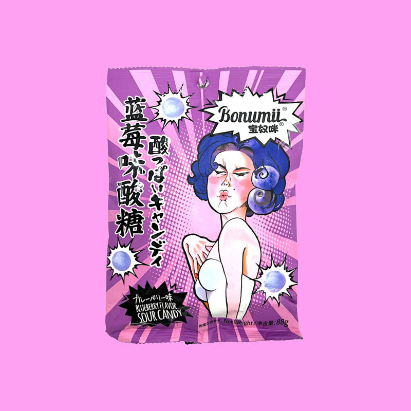Bonumii Funny Blueberry Sour Candy 88g (China)