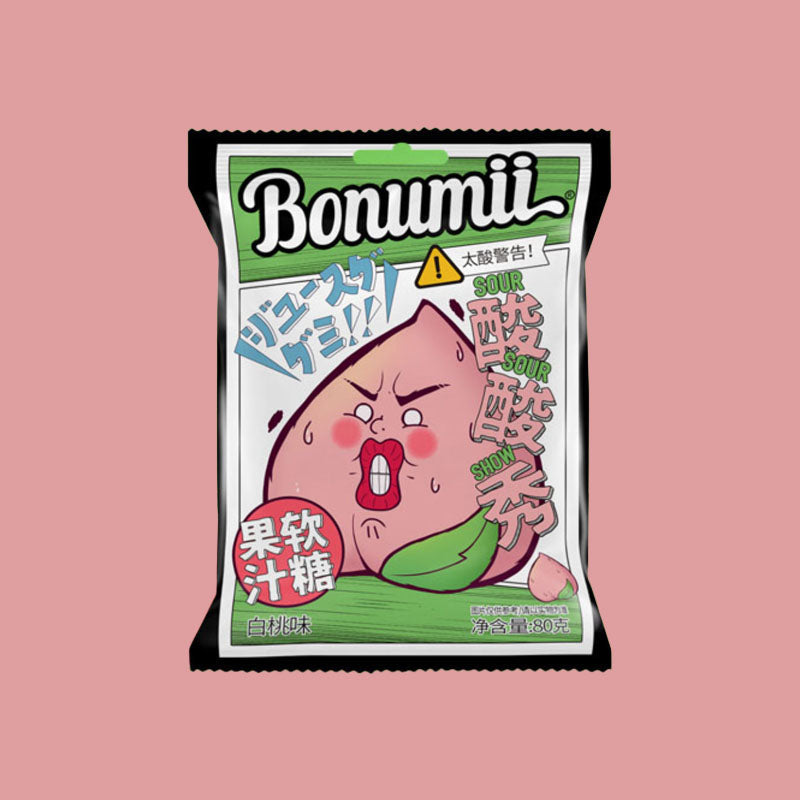 Bonumii Sour Show Juice Gummy White Peach 88g (China)
