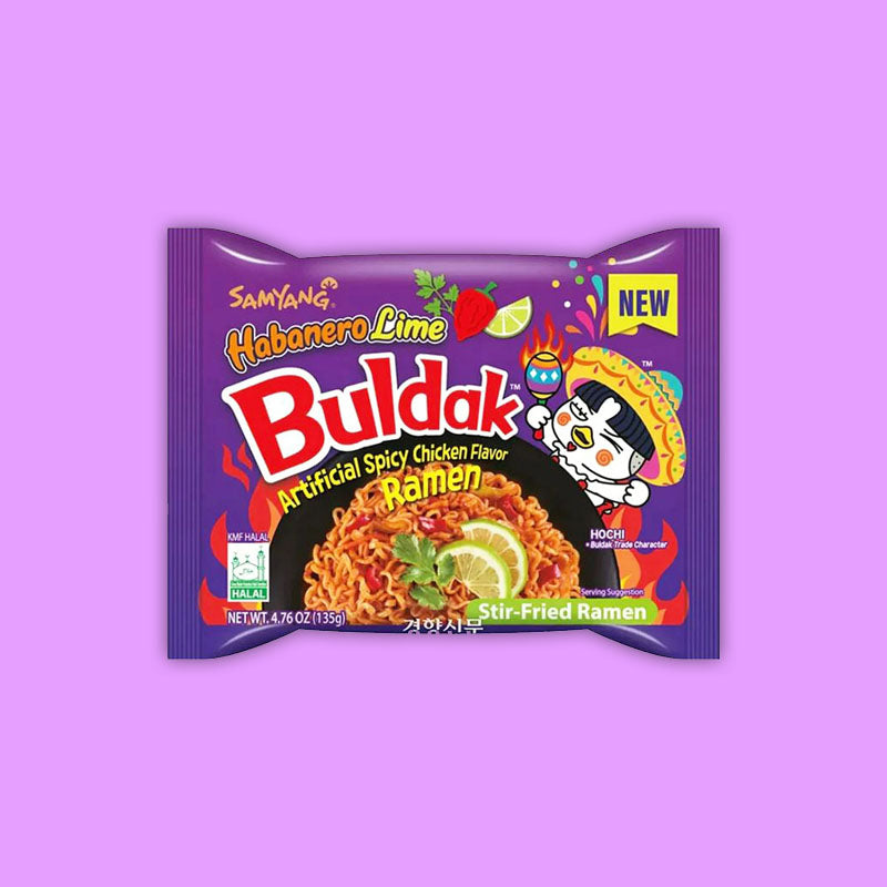 Buldak Ramen Stir-Fried Hot Chicken Habanero Lime 135g (Korea)