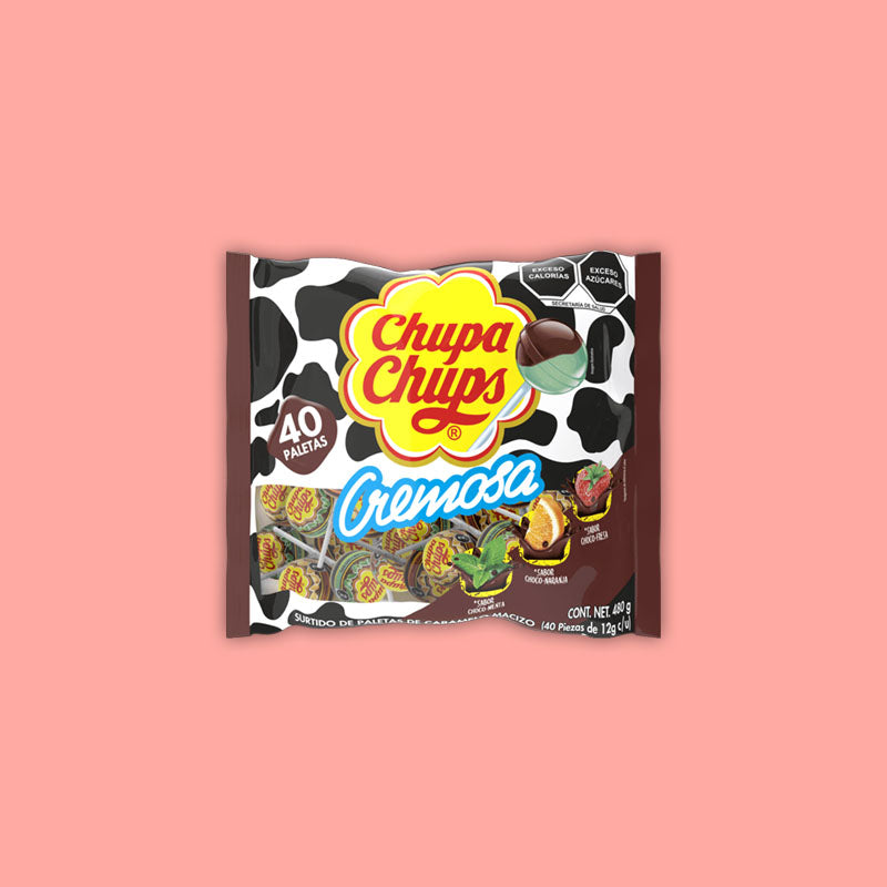 Chupa Chups Lollipops 40 Pack Assorted Chocolate 400g (Mexico)