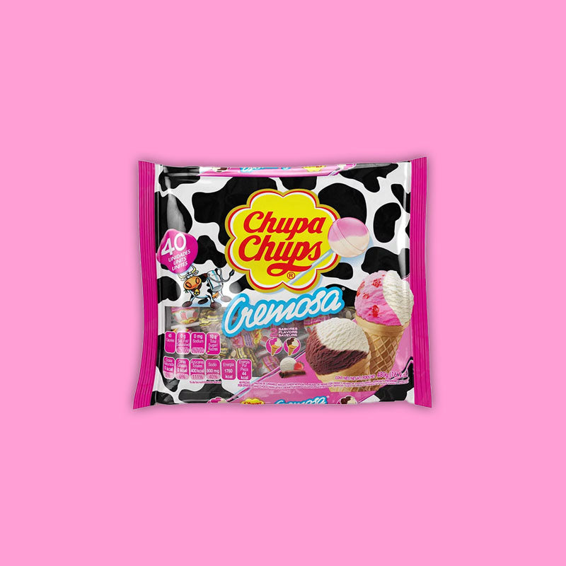 Chupa Chups Lollipops 40 Pack Assorted Straw/Choc 400g (Mexico)