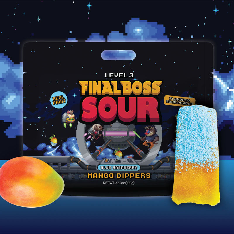 Final Boss Sour | Mango Sour Dippers | Blue Raspberry (50g)
