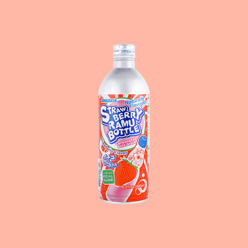 Sangaria Ramune Strawberry Soda 500ml (Japan)
