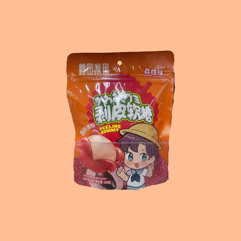 Tommy & Tim Lychee Flavor Peeling Gummy 3.53oz (China)
