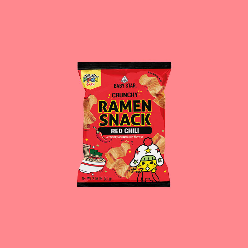 Crunchy Ramen Snack Red Chili 2.46oz (Taiwan)