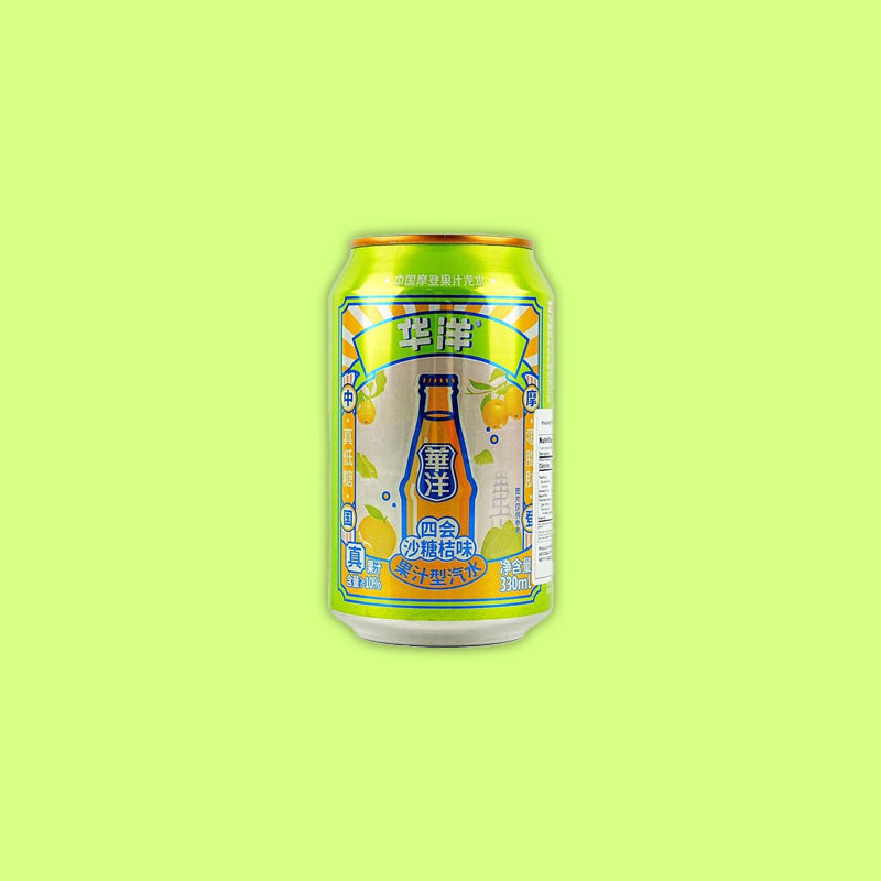 Huayang Sea Salt Soda Orange Low Sugar 11.16oz (China)
