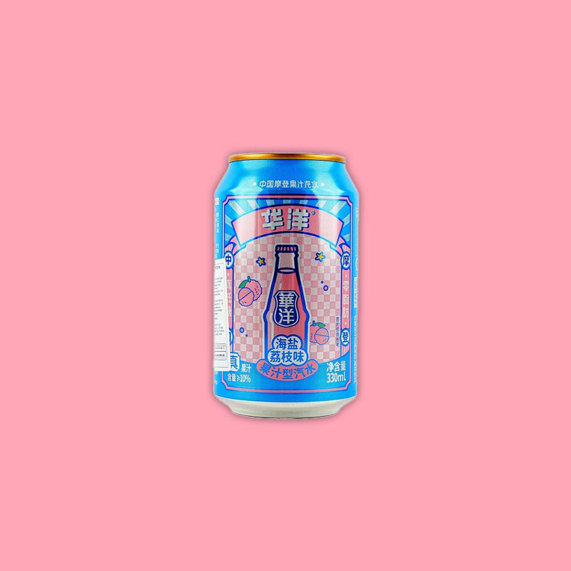 Huayang Sea Salt Soda Lychee 11.16oz (China)