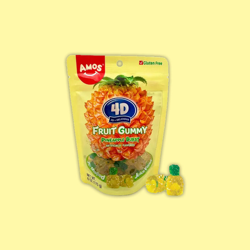 Amos 4D Gummy Pineapple 6oz (China)