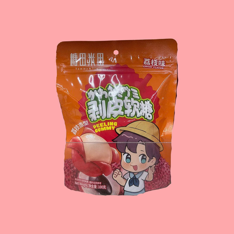 Tommy & Tim Lychee Flavor Peeling Gummy 3.53oz (China)