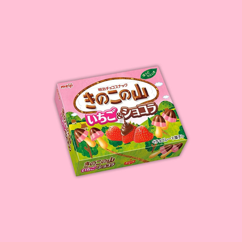 Meiji Kinoko no Yama Strawberry & Chocolate Biscuit 1.6oz (Japan)