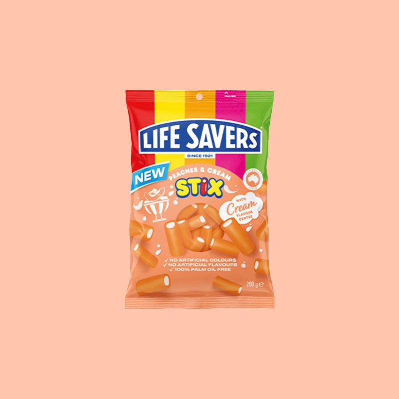 Life Savers Peaches & Cream Stix 200g (Australia)