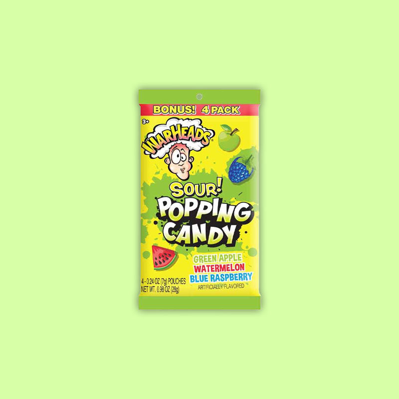 Warheads Popping Candy Green Apple Watermelon .98oz (USA)