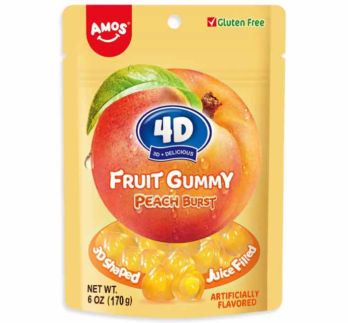 Amos 4D Gummy Peach Burst 6oz (China)